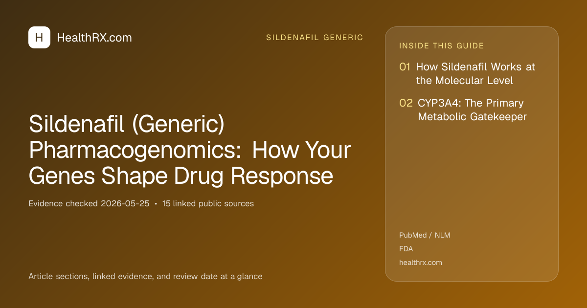 Evidence overview for sildenafil generic: Sildenafil (Generic) Pharmacogenomics: How Your Genes Shape Drug Response