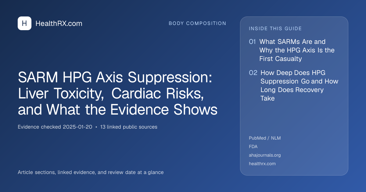 Evidence overview for SARM HPG Axis Suppression: Liver Toxicity, Cardiac Risks, and What the Evidence Shows