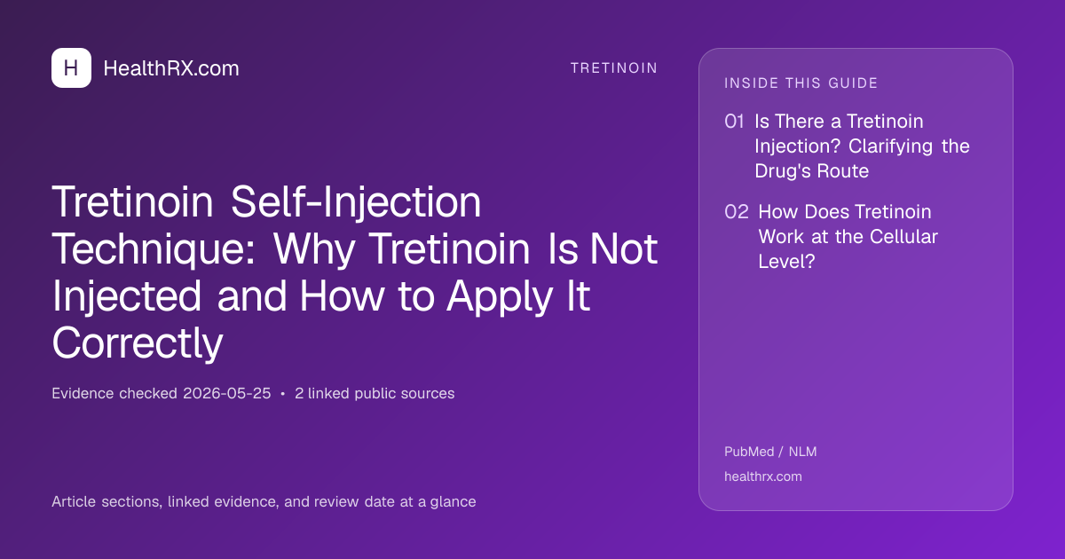 Evidence overview for tretinoin: Tretinoin Self-Injection Technique: Why Tretinoin Is Not Injected and How to Apply It Correctly