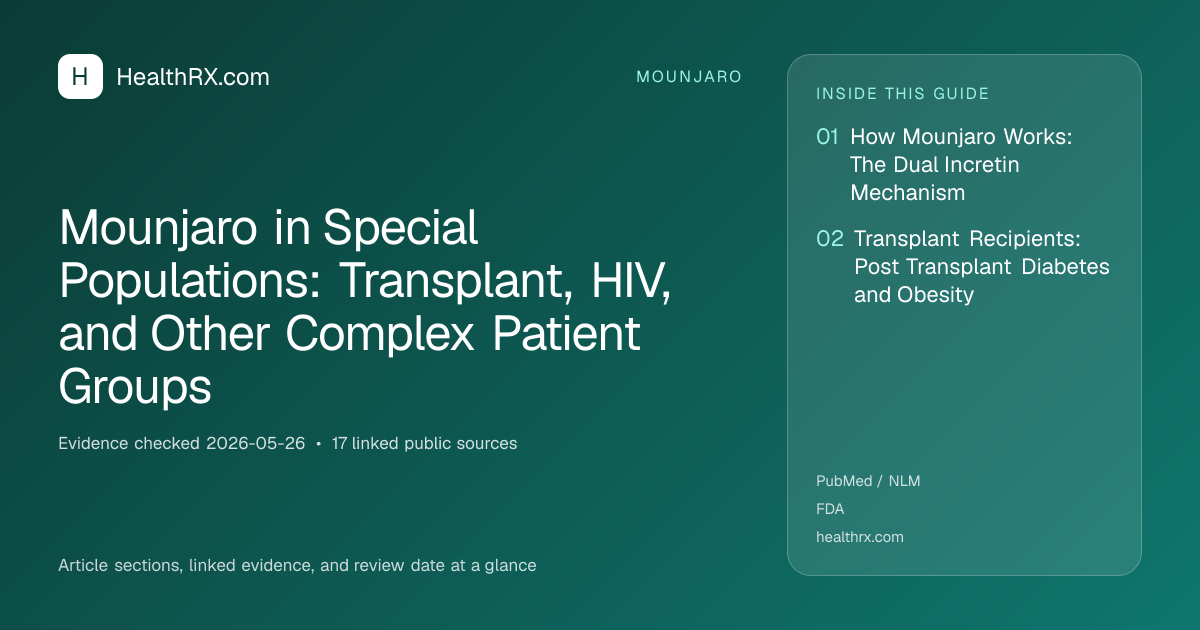 Evidence overview for Mounjaro in Special Populations: Transplant, HIV, and Other Complex Patient Groups