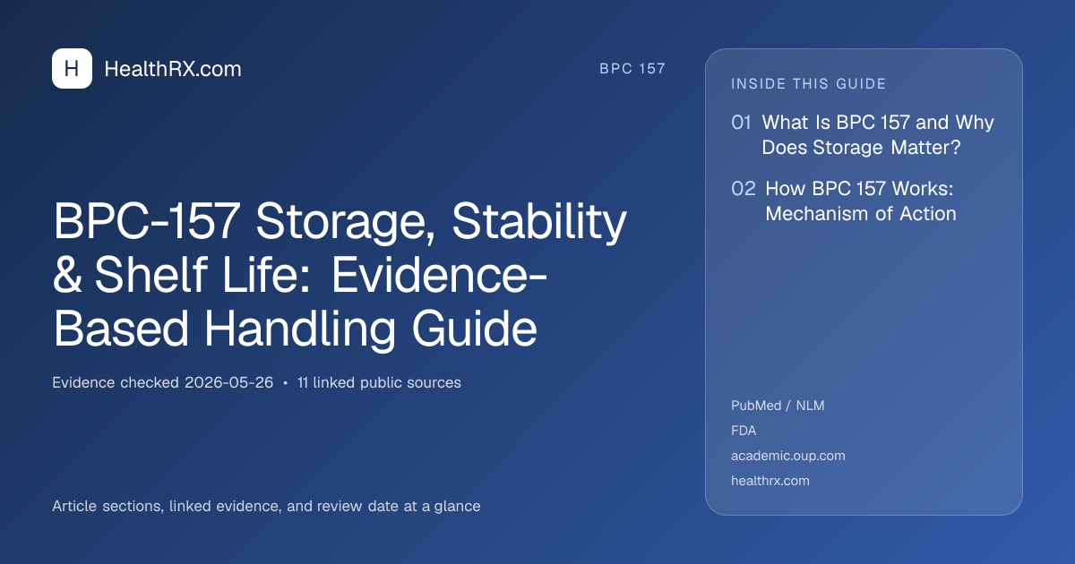 Evidence overview for BPC-157 Storage, Stability & Shelf Life: Evidence-Based Handling Guide