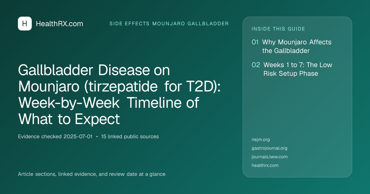 Evidence overview for Gallbladder Disease on Mounjaro (tirzepatide for T2D): Week-by-Week Timeline of What to Expect