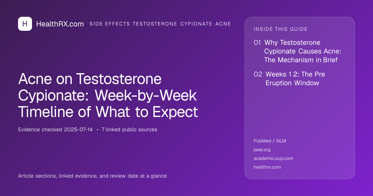 Evidence overview for Acne on Testosterone Cypionate: Week-by-Week Timeline of What to Expect