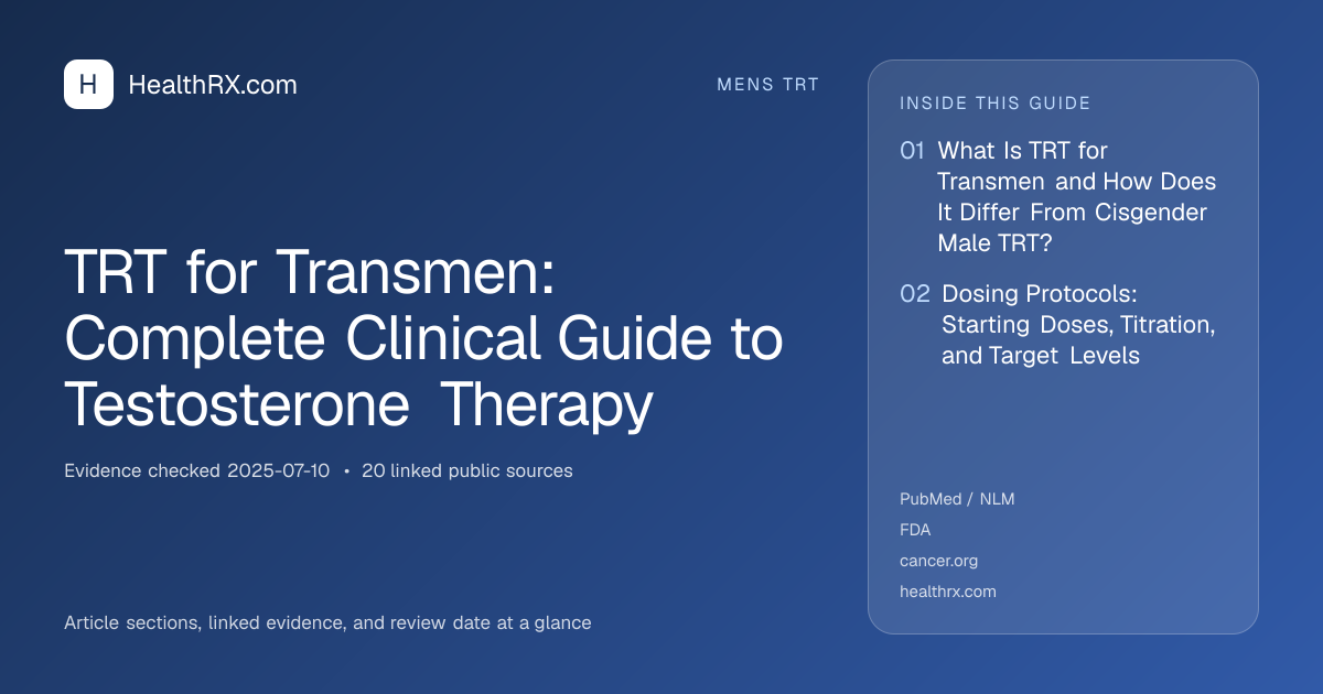 Evidence overview for TRT for Transmen: Complete Clinical Guide to Testosterone Therapy