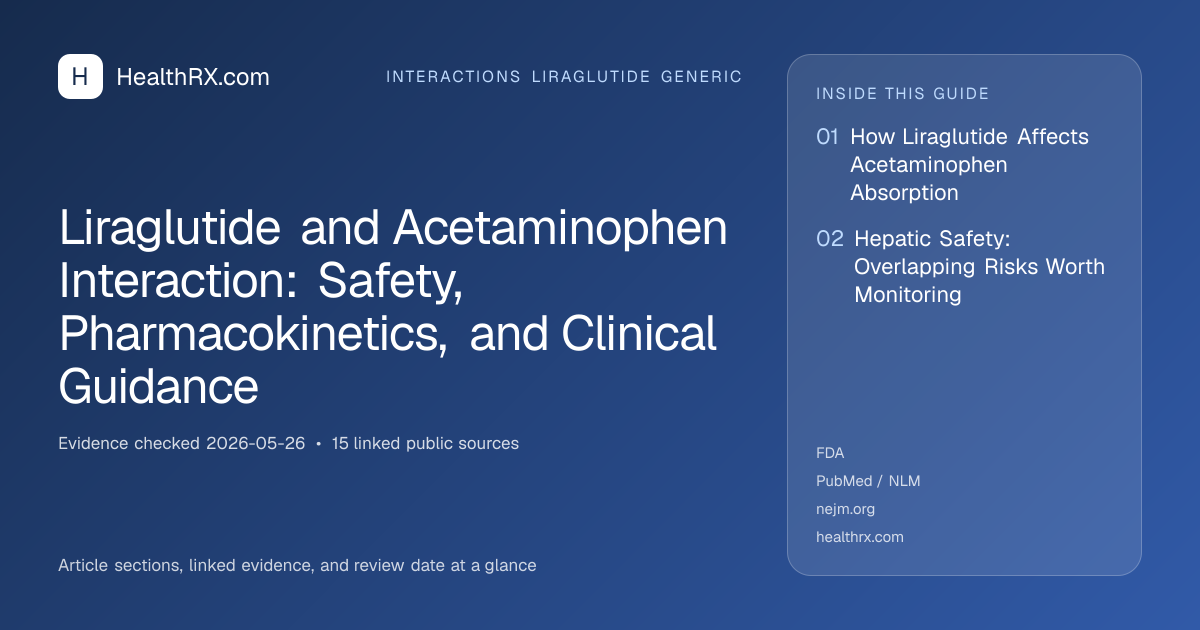 Evidence overview for Liraglutide and Acetaminophen Interaction: Safety, Pharmacokinetics, and Clinical Guidance