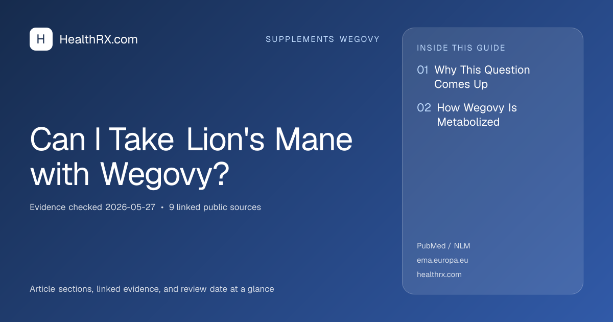 Evidence overview for Can I Take Lion's Mane with Wegovy?