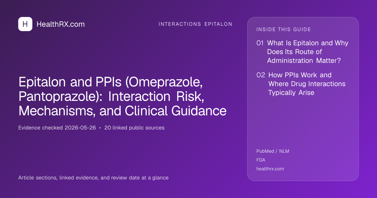 Evidence overview for Epitalon and PPIs (Omeprazole, Pantoprazole): Interaction Risk, Mechanisms, and Clinical Guidance