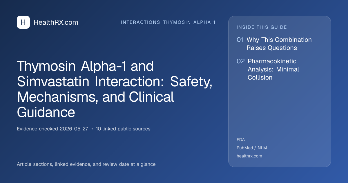 Evidence overview for Thymosin Alpha-1 and Simvastatin Interaction: Safety, Mechanisms, and Clinical Guidance