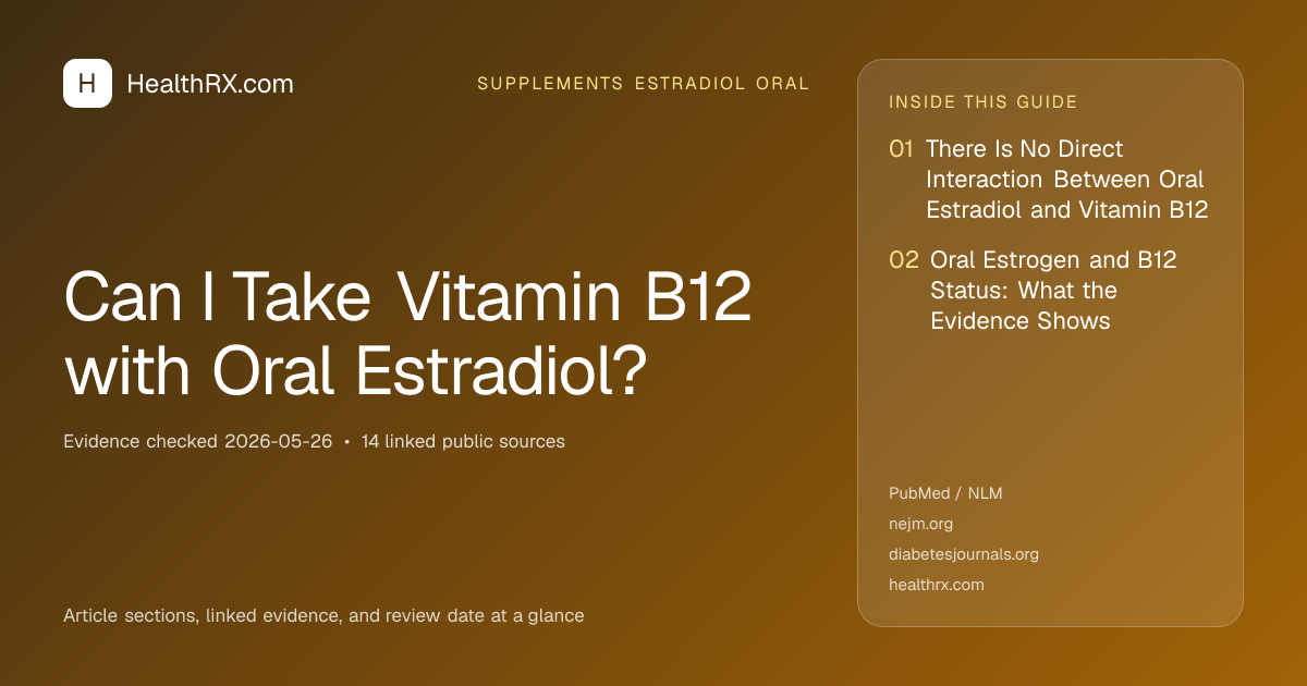 Evidence overview for Can I Take Vitamin B12 with Oral Estradiol?
