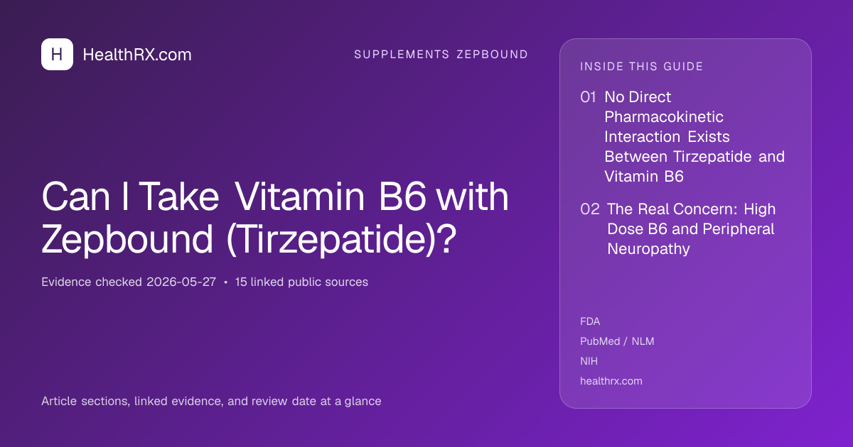Evidence overview for Can I Take Vitamin B6 with Zepbound (Tirzepatide)?