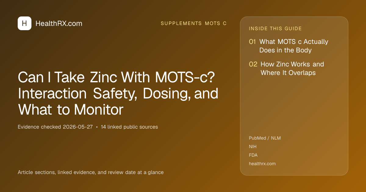 Evidence overview for Can I Take Zinc With MOTS-c? Interaction Safety, Dosing, and What to Monitor