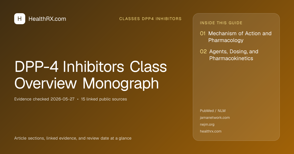 Evidence overview for classes dpp4 inhibitors: DPP-4 Inhibitors Class Overview Monograph