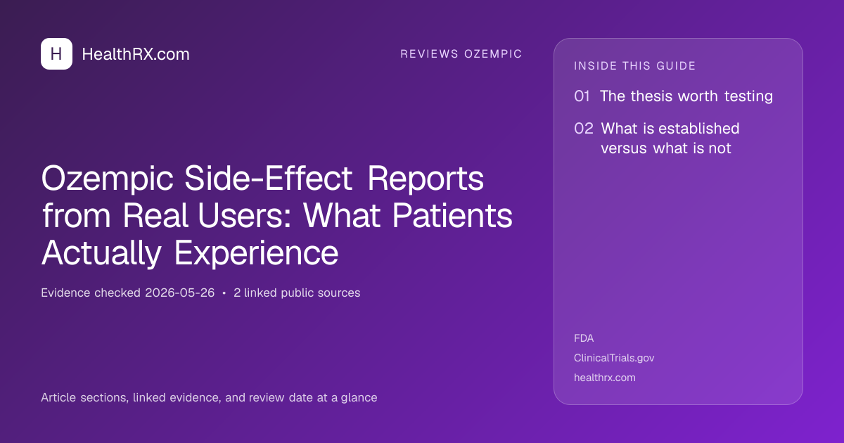 Evidence overview for Ozempic Side-Effect Reports from Real Users: What Patients Actually Experience