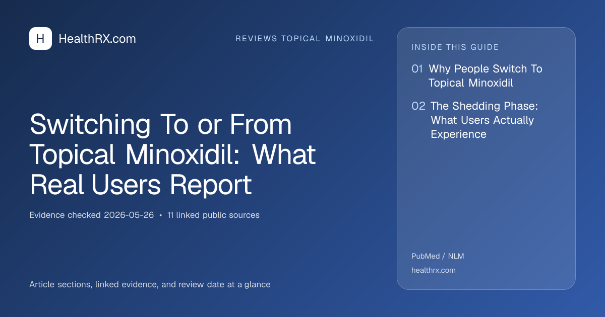 Evidence overview for reviews topical minoxidil: Switching To or From Topical Minoxidil: What Real Users Report