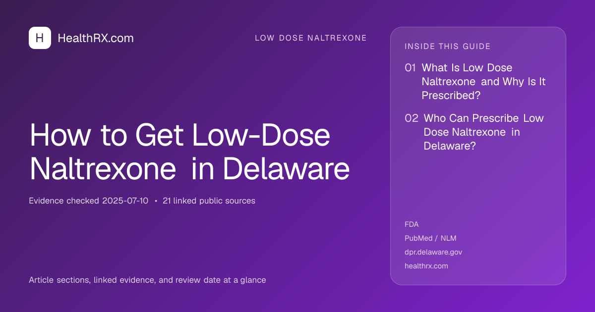 Evidence overview for How to Get Low-Dose Naltrexone in Delaware