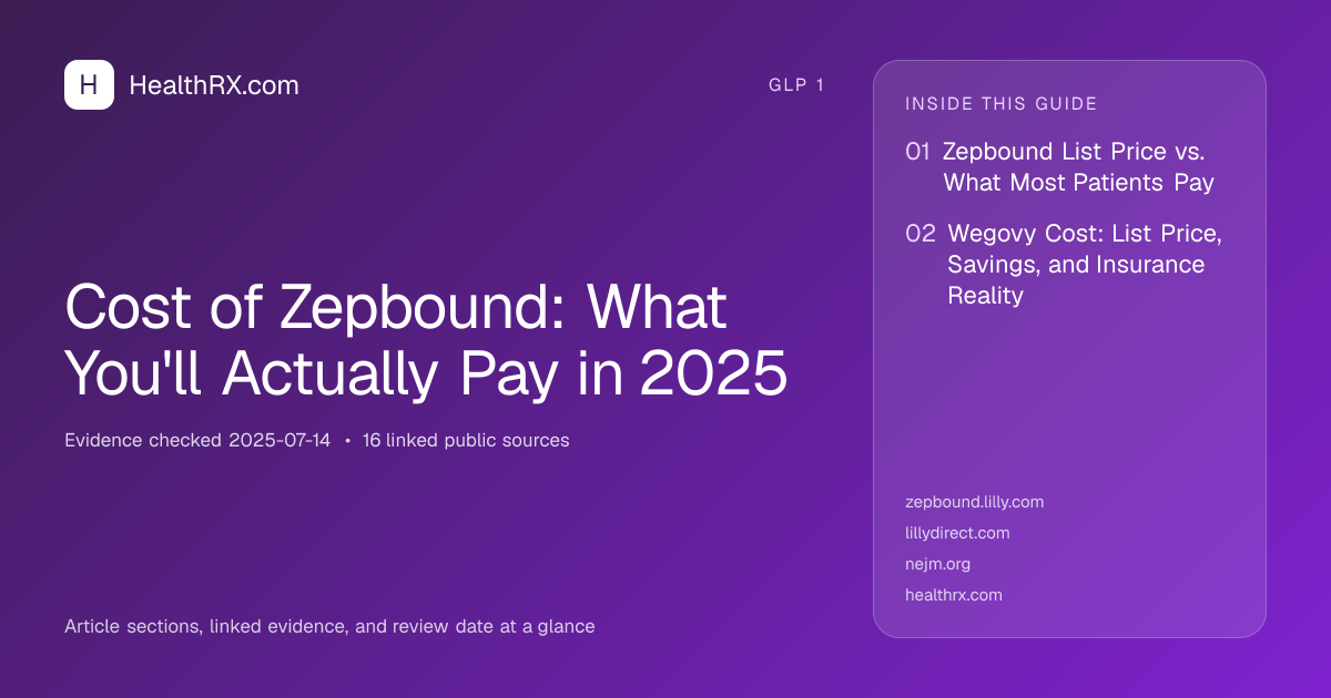 Evidence overview for Cost of Zepbound: What You'll Actually Pay in 2025