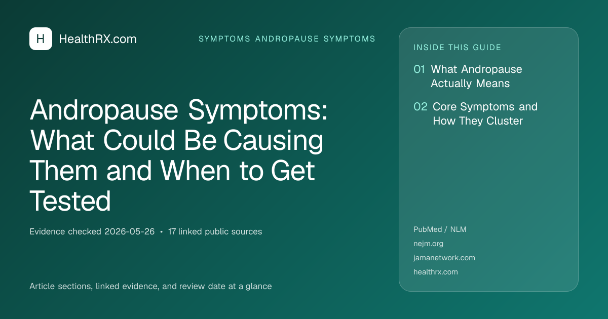 Evidence overview for Andropause Symptoms: What Could Be Causing Them and When to Get Tested