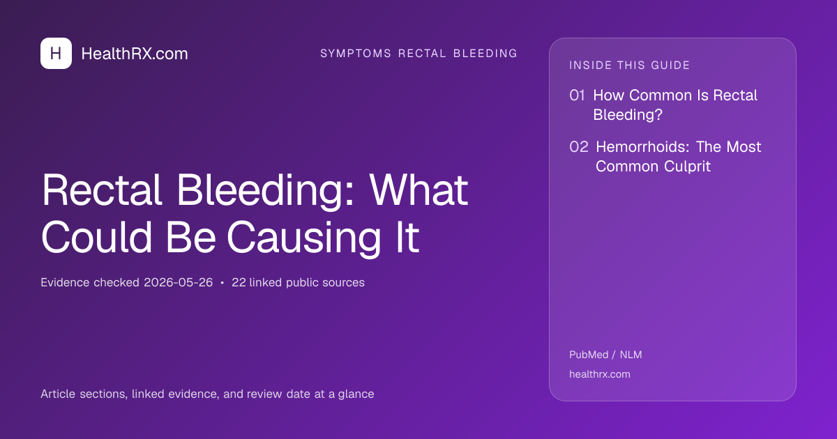 Evidence overview for symptoms rectal bleeding: Rectal Bleeding: What Could Be Causing It