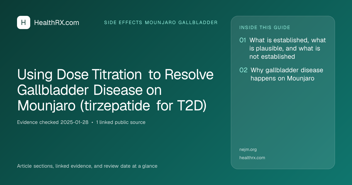 Evidence overview for Using Dose Titration to Resolve Gallbladder Disease on Mounjaro (tirzepatide for T2D)