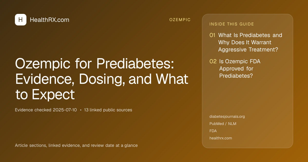 Evidence overview for Ozempic for Prediabetes: Evidence, Dosing, and What to Expect