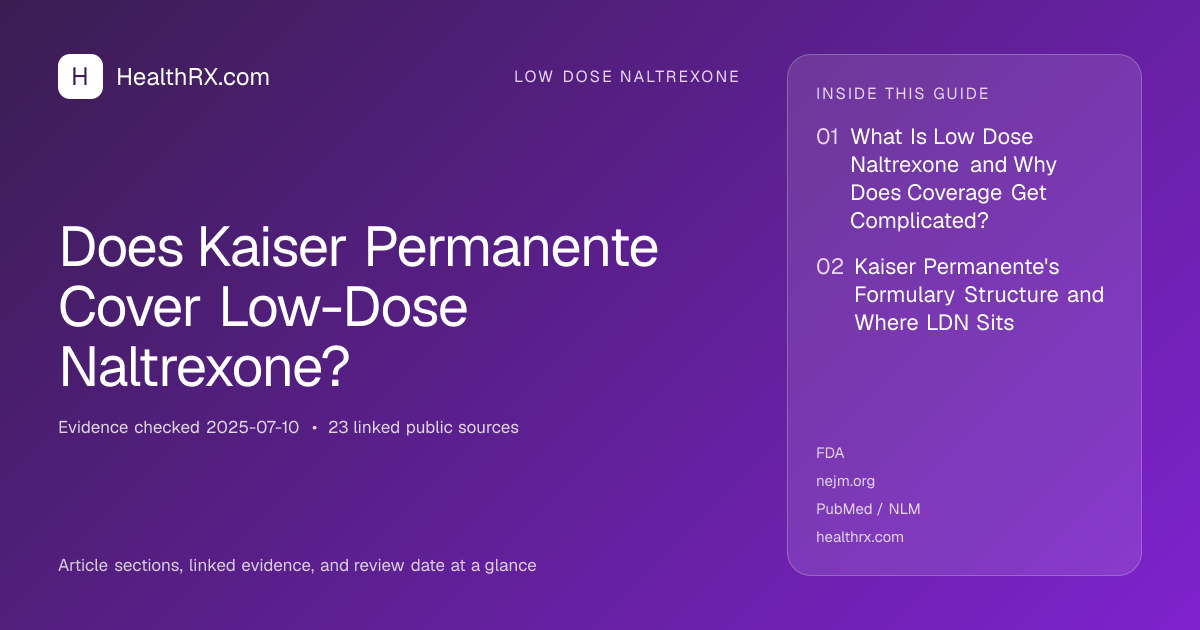 Evidence overview for Does Kaiser Permanente Cover Low-Dose Naltrexone?