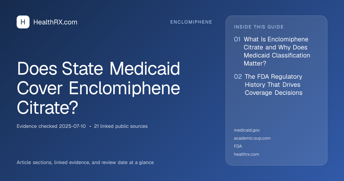 Evidence overview for Does State Medicaid Cover Enclomiphene Citrate?