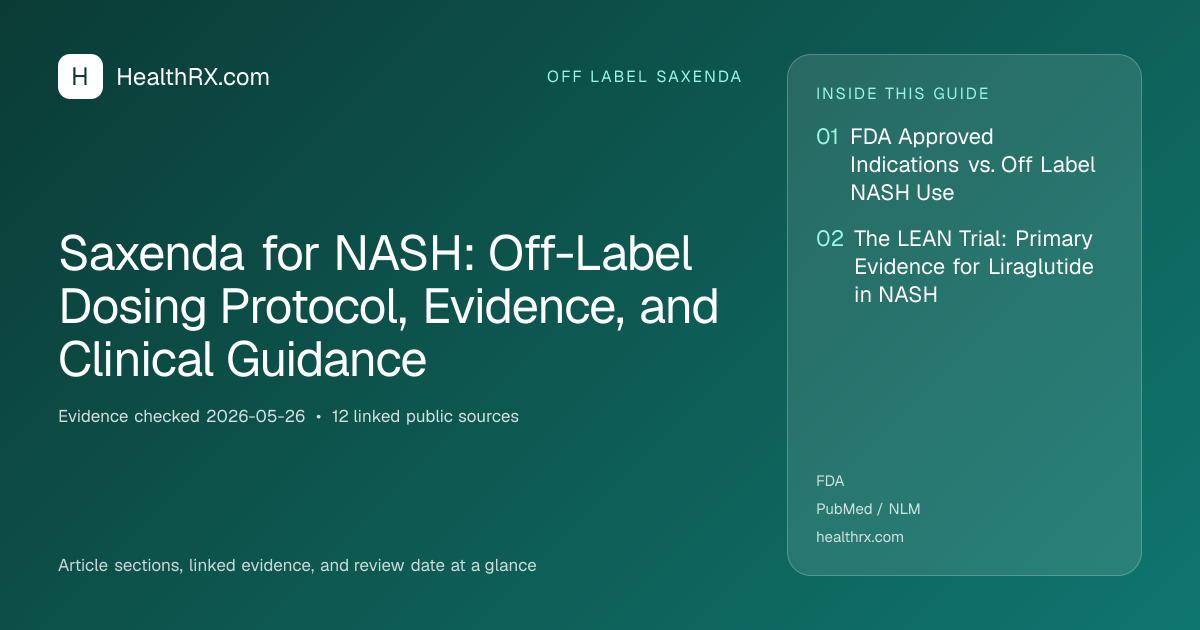 Evidence overview for Saxenda for NASH: Off-Label Dosing Protocol, Evidence, and Clinical Guidance
