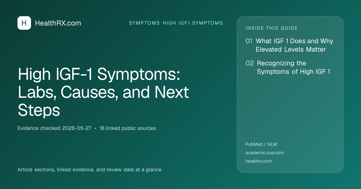 Evidence overview for High IGF-1 Symptoms: Labs, Causes, and Next Steps