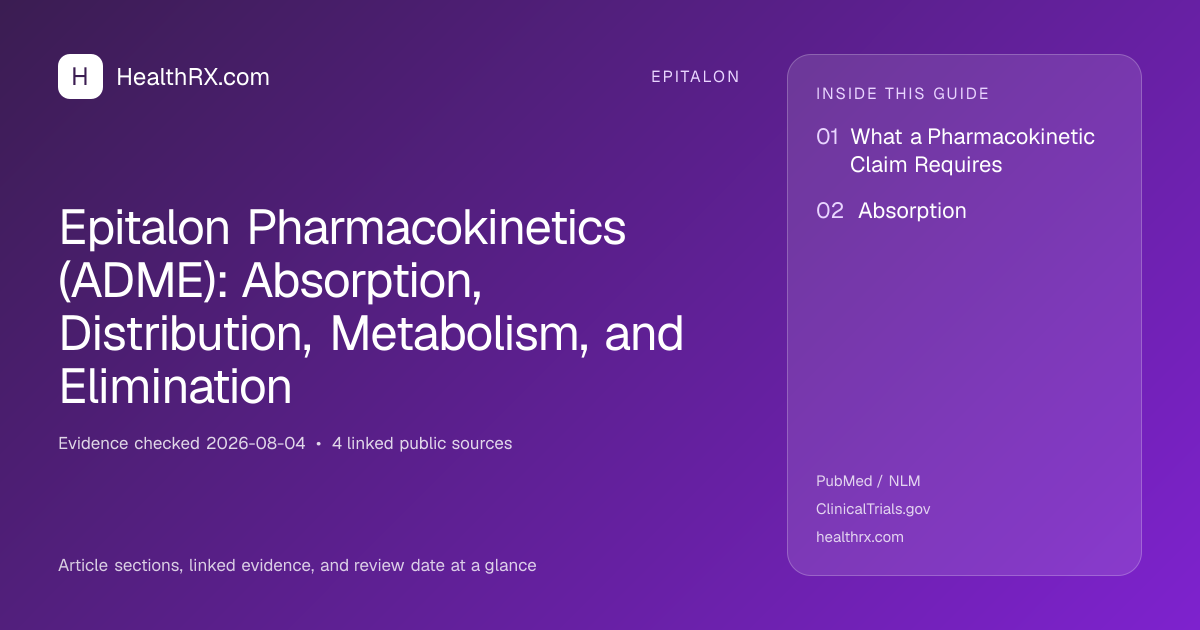 Evidence overview for Epitalon Pharmacokinetics (ADME): Absorption, Distribution, Metabolism, and Elimination