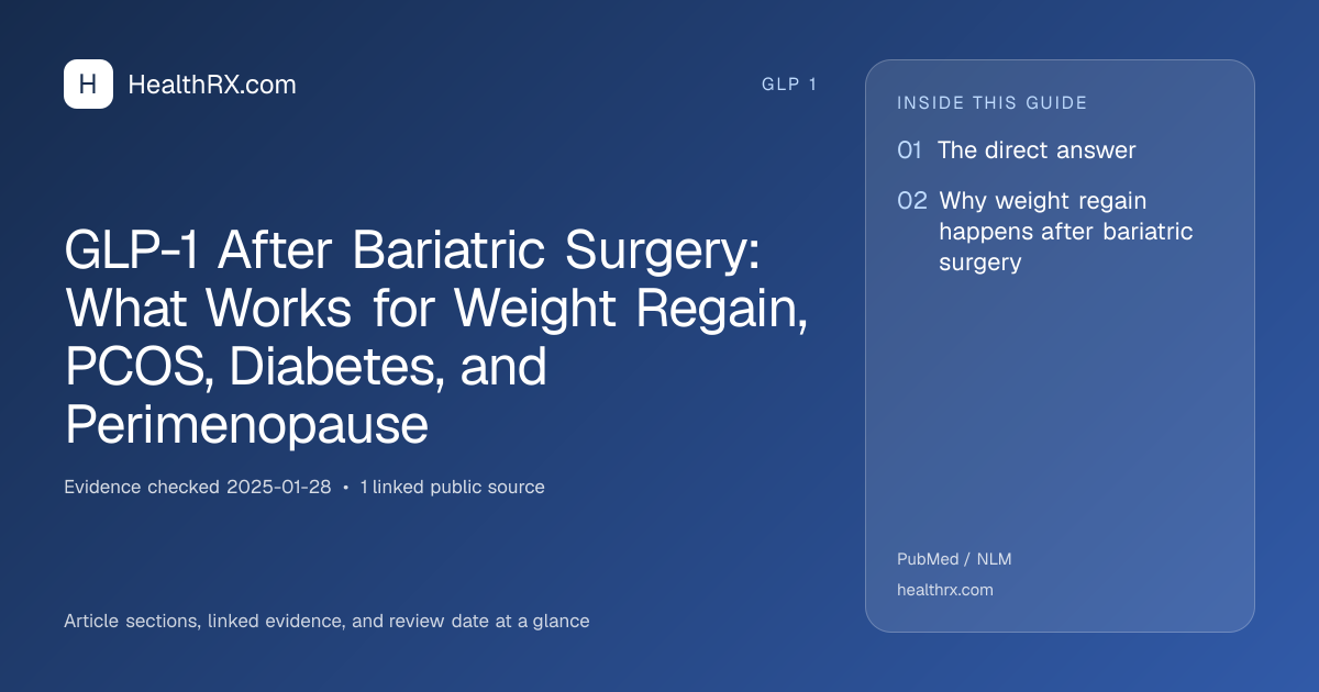 Evidence overview for GLP-1 After Bariatric Surgery: What Works for Weight Regain, PCOS, Diabetes, and Perimenopause