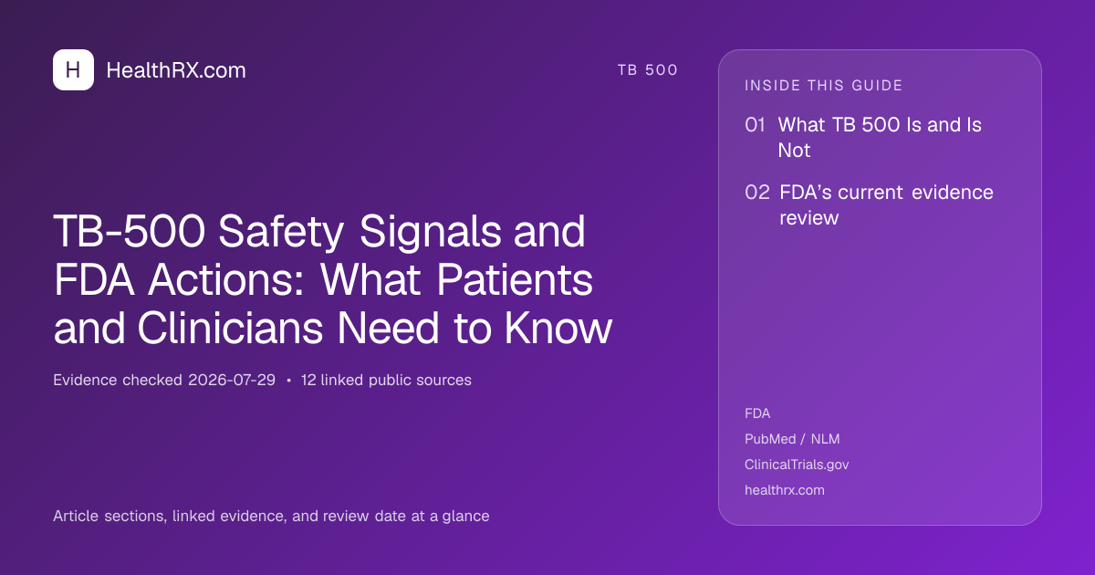 Evidence overview for TB-500 Safety Signals and FDA Actions: What Patients and Clinicians Need to Know