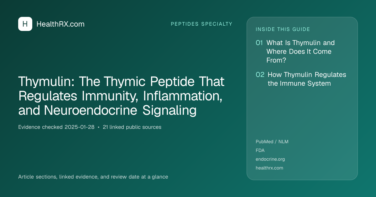 Evidence overview for Thymulin: The Thymic Peptide That Regulates Immunity, Inflammation, and Neuroendocrine Signaling