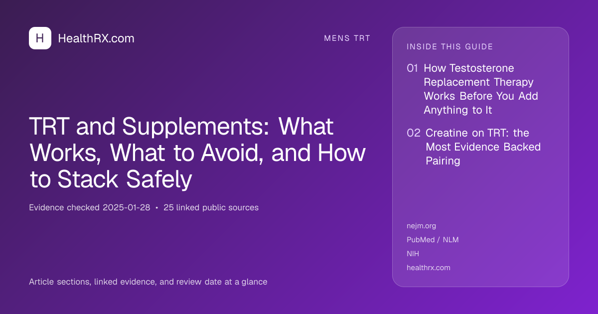 Evidence overview for TRT and Supplements: What Works, What to Avoid, and How to Stack Safely