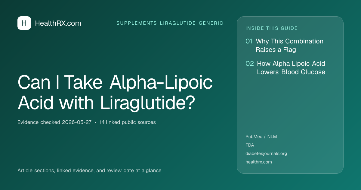 Evidence overview for Can I Take Alpha-Lipoic Acid with Liraglutide?