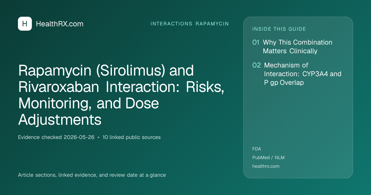 Evidence overview for Rapamycin (Sirolimus) and Rivaroxaban Interaction: Risks, Monitoring, and Dose Adjustments