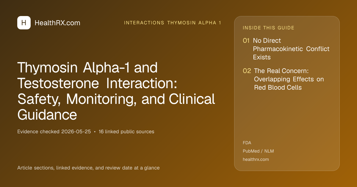 Evidence overview for Thymosin Alpha-1 and Testosterone Interaction: Safety, Monitoring, and Clinical Guidance