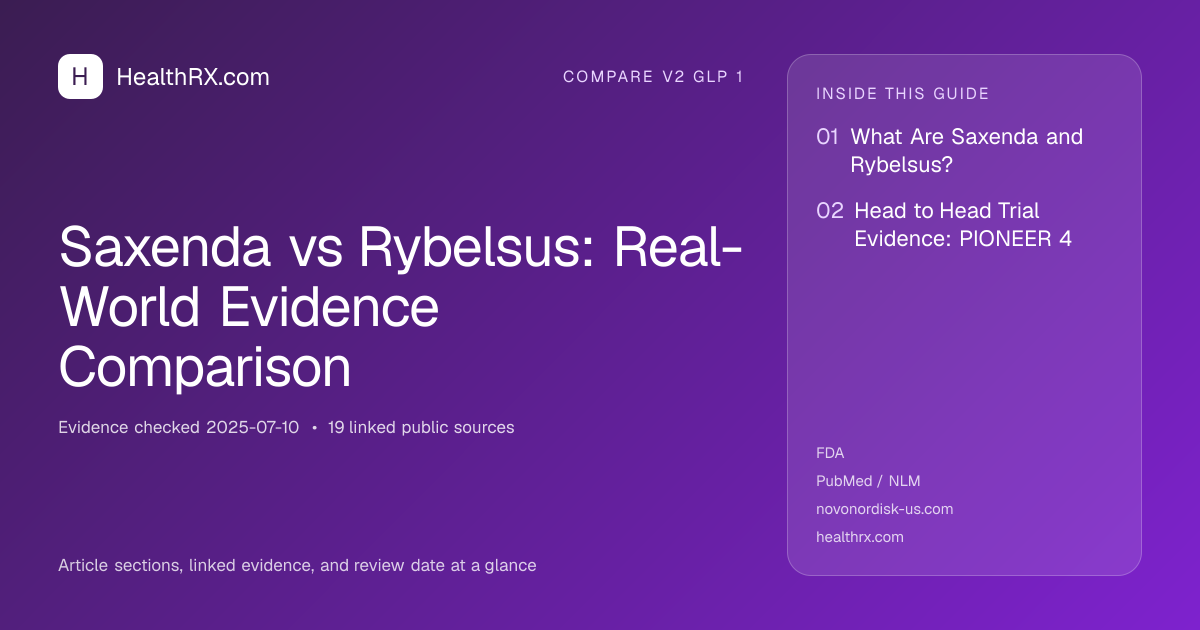 Evidence overview for Saxenda vs Rybelsus: Real-World Evidence Comparison