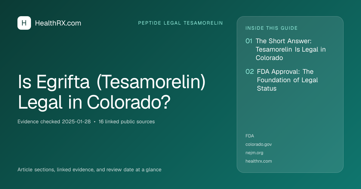 Evidence overview for Is Egrifta (Tesamorelin) Legal in Colorado?