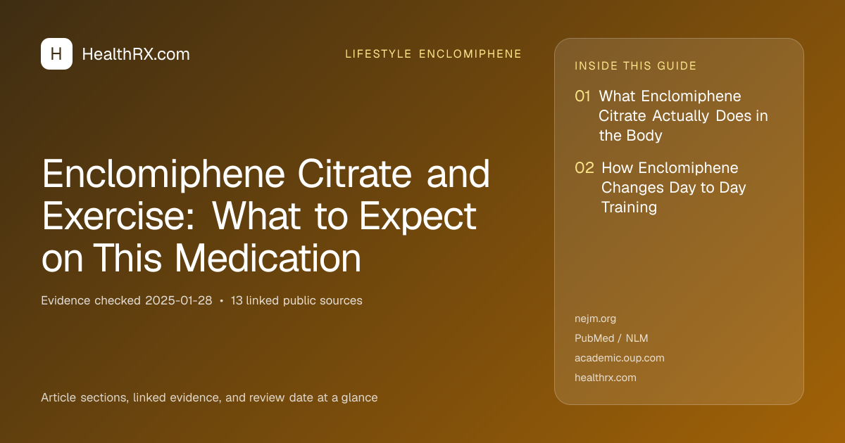 Evidence overview for Enclomiphene Citrate and Exercise: What to Expect on This Medication