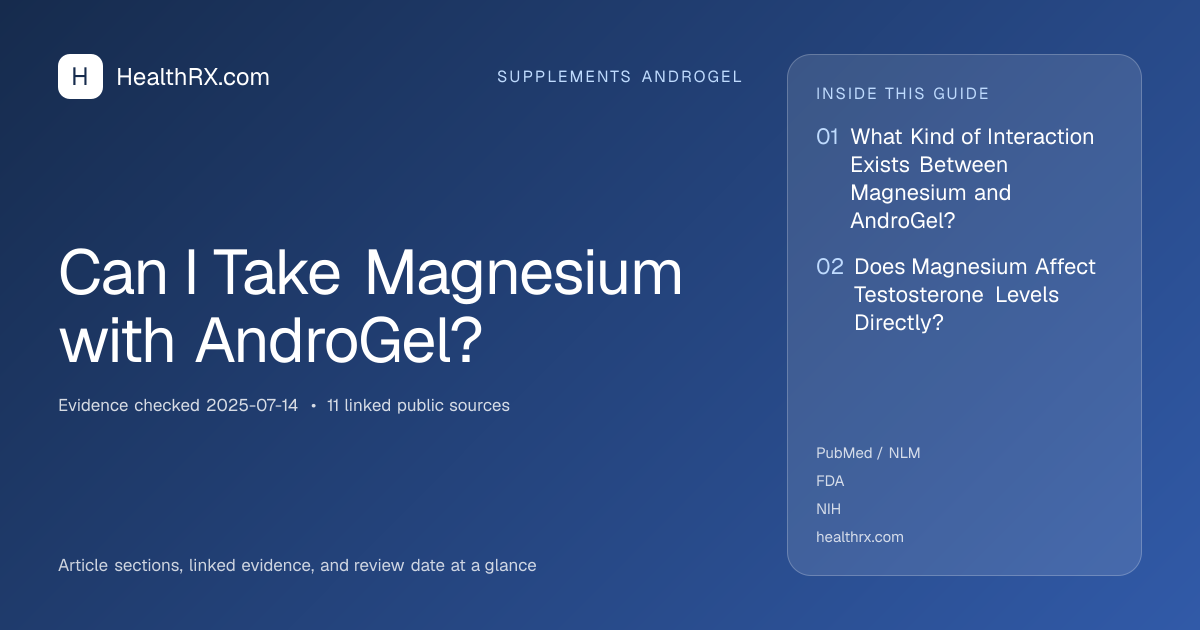 Evidence overview for Can I Take Magnesium with AndroGel?