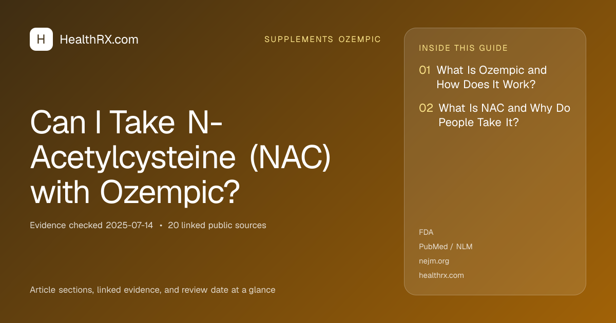 Evidence overview for Can I Take N-Acetylcysteine (NAC) with Ozempic?