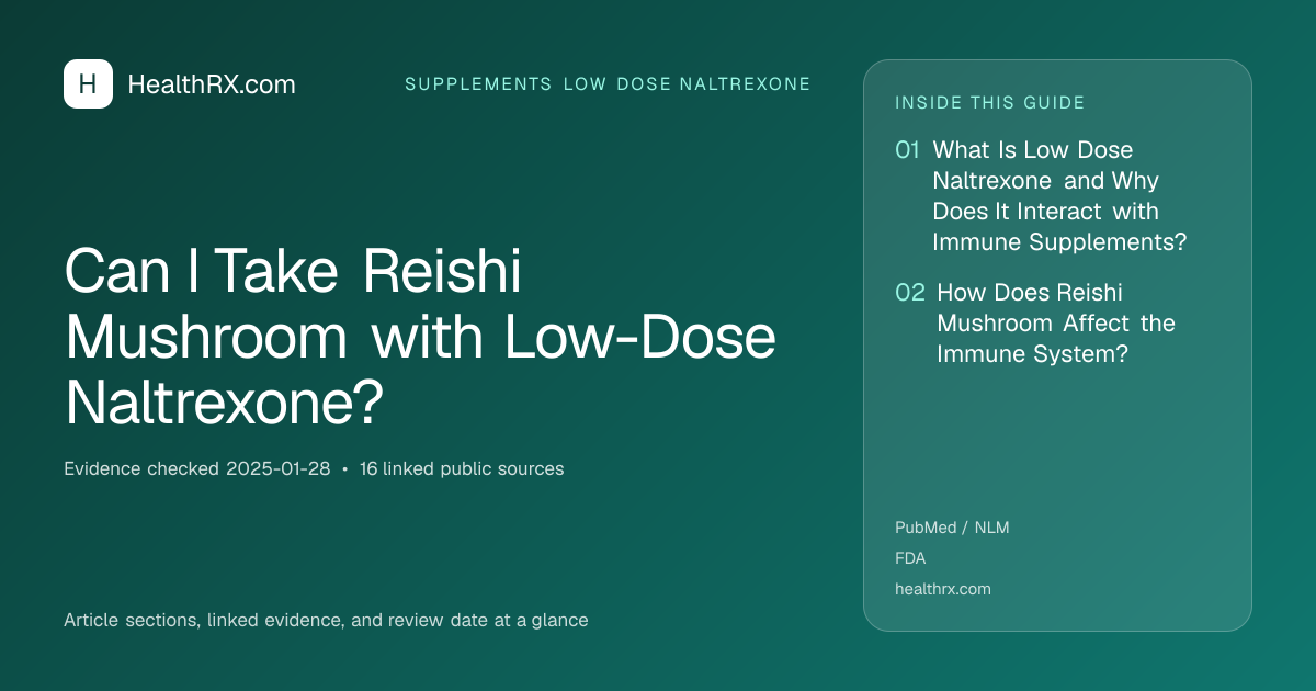Evidence overview for supplements low dose naltrexone: Can I Take Reishi Mushroom with Low-Dose Naltrexone?