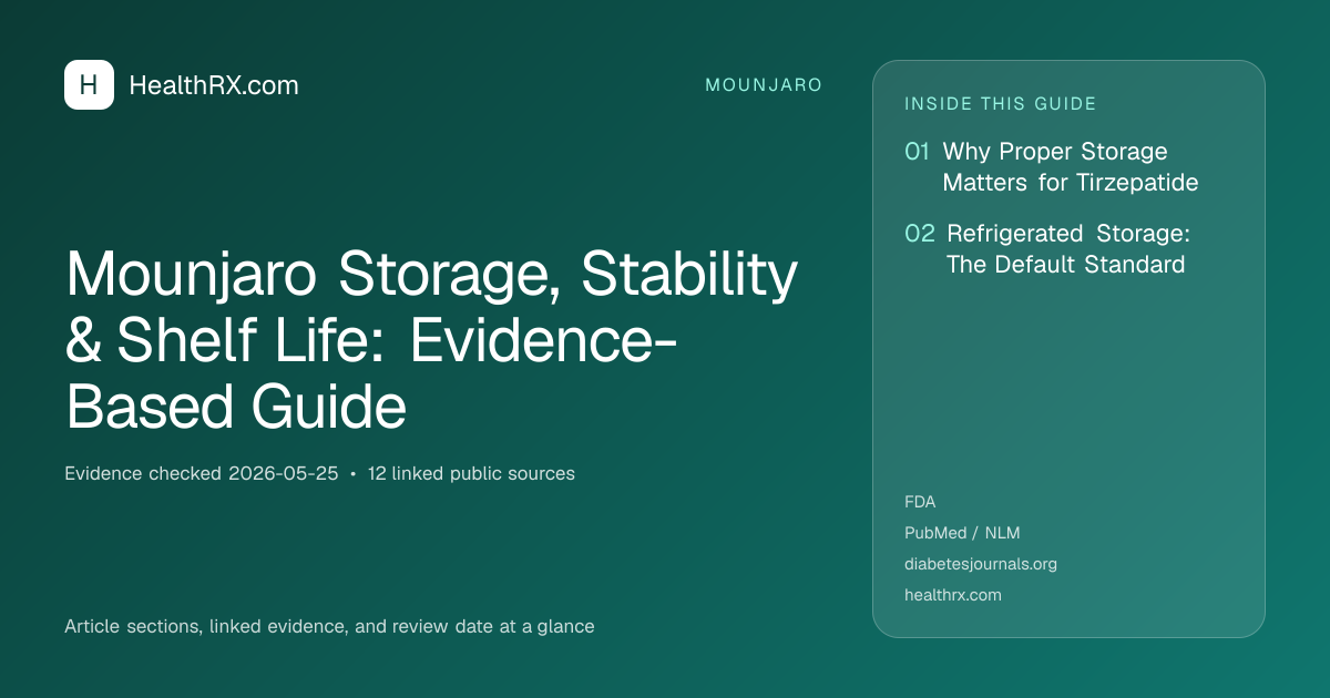 Evidence overview for Mounjaro Storage, Stability & Shelf Life: Evidence-Based Guide