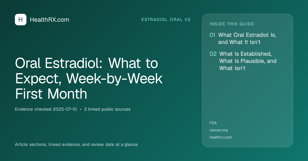Evidence overview for Oral Estradiol: What to Expect, Week-by-Week First Month