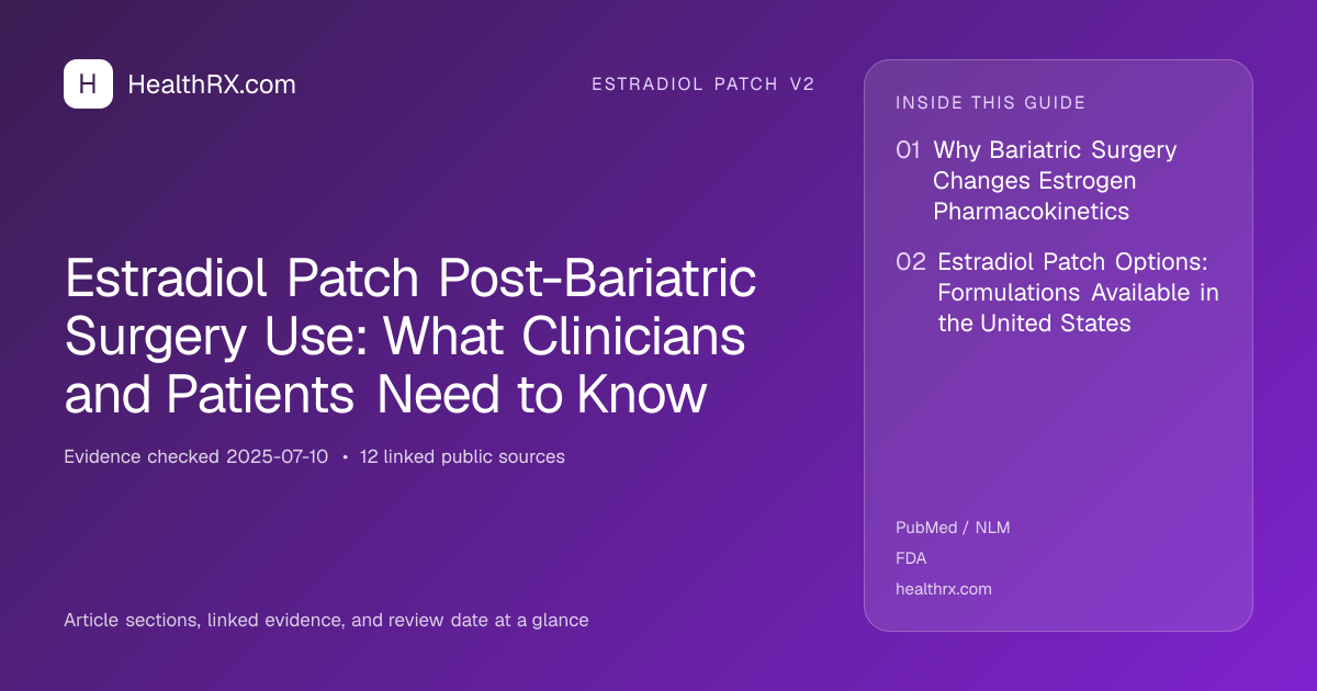 Evidence overview for Estradiol Patch Post-Bariatric Surgery Use: What Clinicians and Patients Need to Know