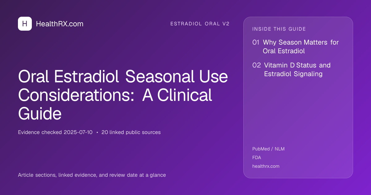 Evidence overview for Oral Estradiol Seasonal Use Considerations: A Clinical Guide