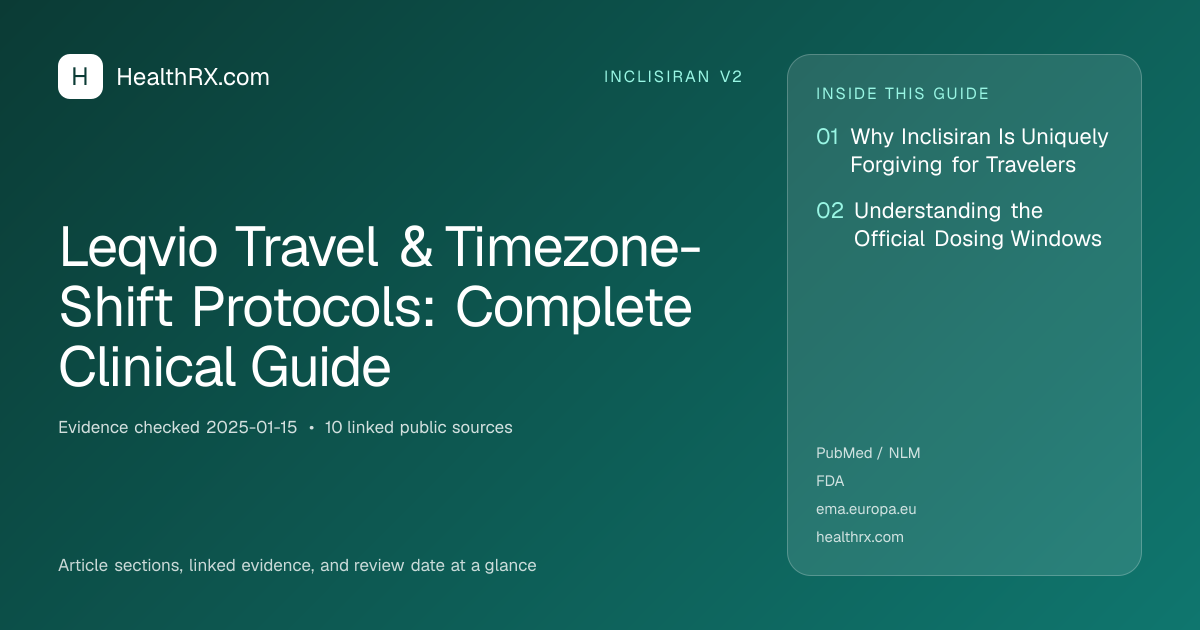 Evidence overview for inclisiran v2: Leqvio Travel & Timezone-Shift Protocols: Complete Clinical Guide