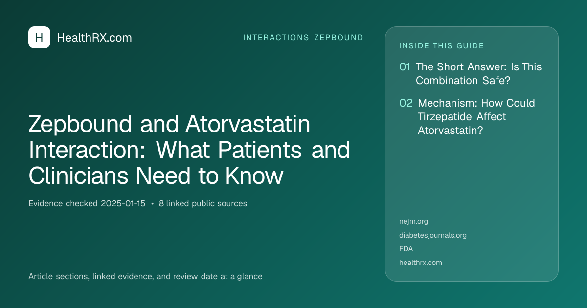 Evidence overview for Zepbound and Atorvastatin Interaction: What Patients and Clinicians Need to Know