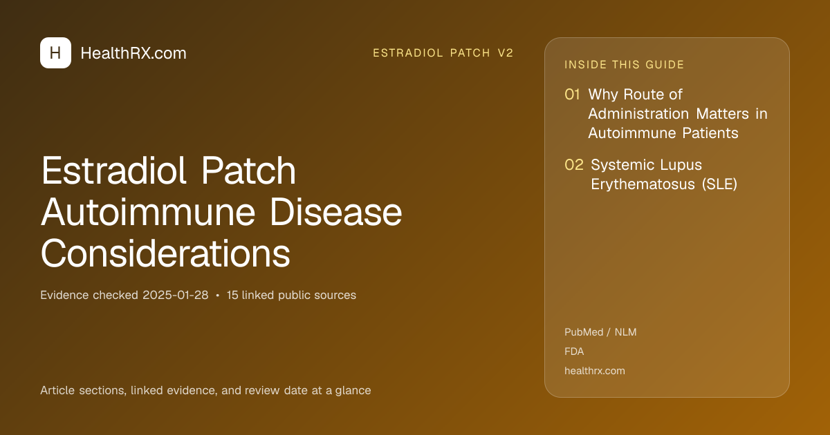 Evidence overview for estradiol patch v2: Estradiol Patch Autoimmune Disease Considerations