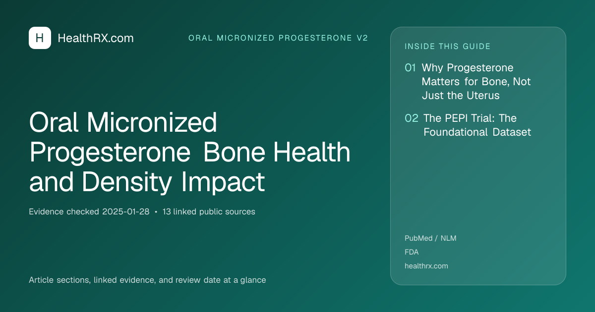 Evidence overview for Oral Micronized Progesterone Bone Health and Density Impact